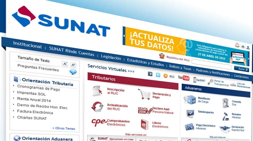 SUNAT comenzará a atender reclamos vía web