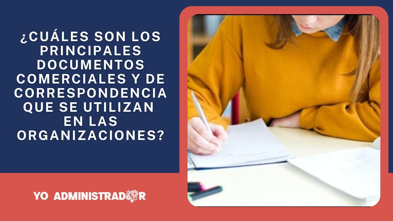 ¿Cuáles son los principales documentos comerciales y de correspondencia que se utilizan en las organizaciones?