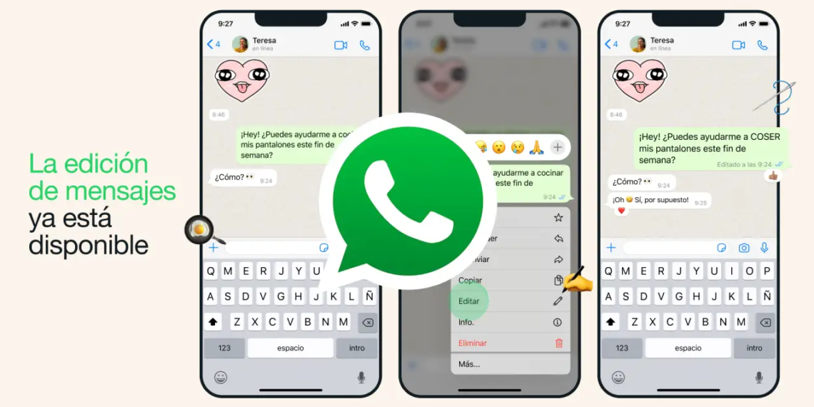 WhatsApp lanza la función de edición de mensajes para todos los dispositivos