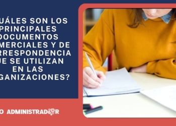 ¿Cuáles son los principales documentos comerciales y de correspondencia que se utilizan en las organizaciones?